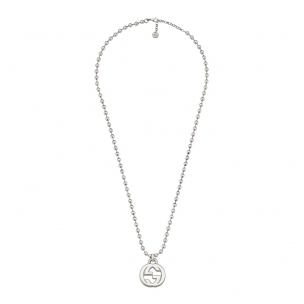 雙G圓珠銀項鍊 INTERLOCKING G 925純銀 古馳