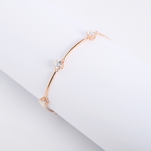 Constella bangle Round cut, White, Rose gold-tone plated 5609711