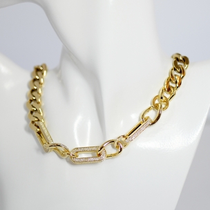 Dextera 匠心之作複合鍊節項鏈 L (19-20cm) 鍍黃金色 5639332